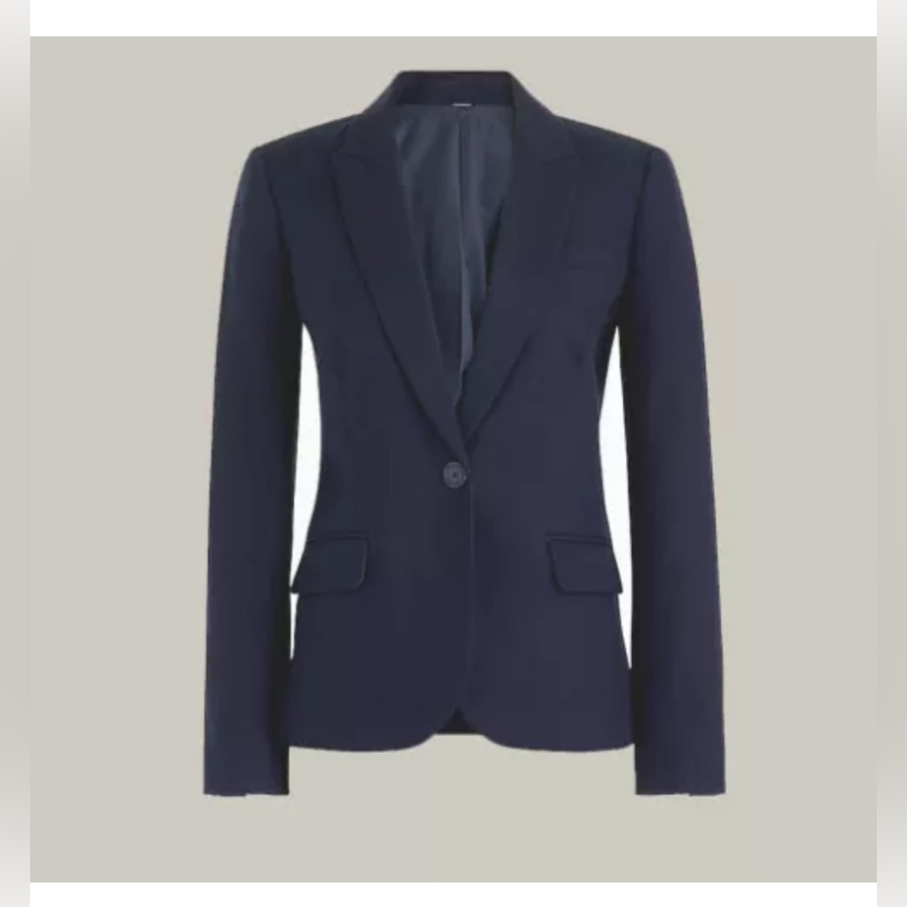 J Crew ~ Navy Blue Cotton Blazer Suit Jacket Sz 8